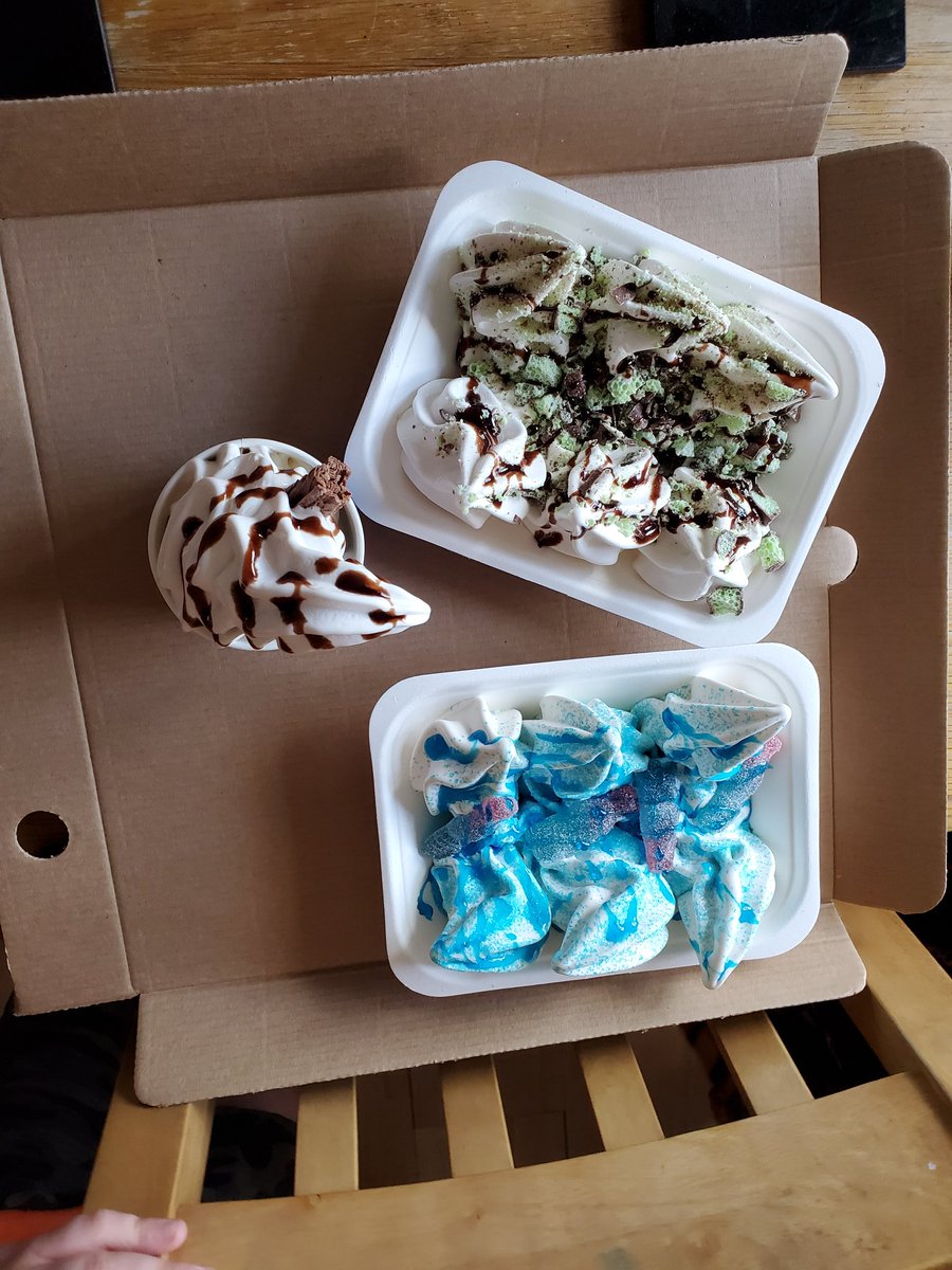 Just had  Ice cream delivered, well deserved after the afternoon walk. Today has been a good day!