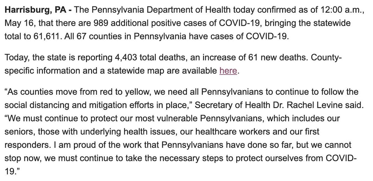 Pennsylvania Capital Star On Twitter Breaking 989 Positives Bring Statewide Covid19 Total To 61 611