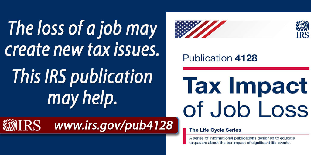 IRStaxpros's tweet photo. People facing financial difficulties may find that there's a tax impact to events such as job loss. This #IRS publication can help you find answers: https://t.co/5Dr1AoItjS https://t.co/0TMUuY9Tg2