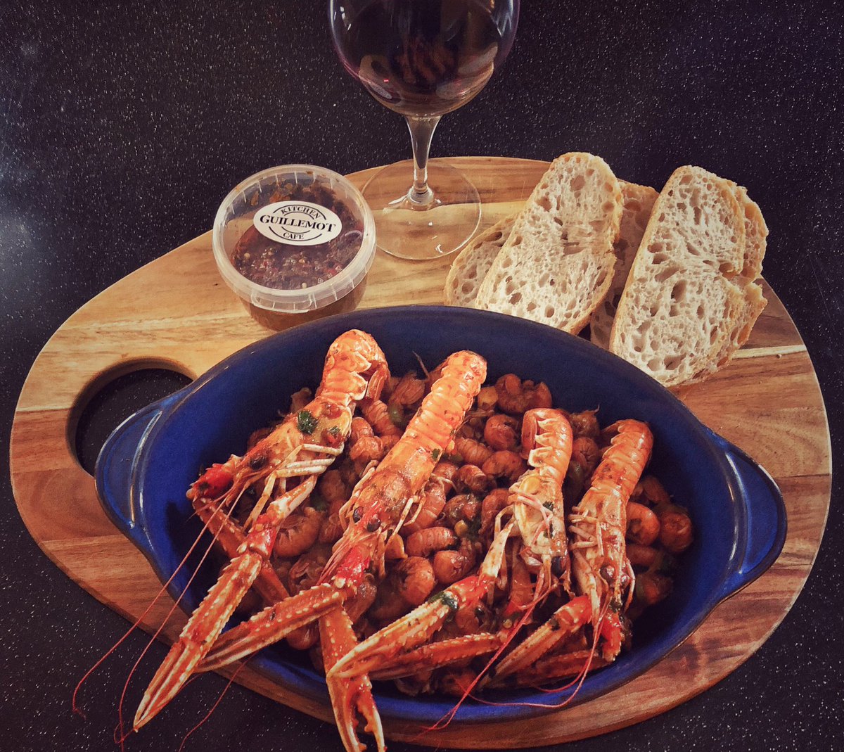 hodgemeister_71's tweet photo. Thank you #Seafresh for the fresh langoustines and prawn tails this afternoon (Friday). I did my own version of Pil Pil and also used the outstanding harissa paste from @GuillemotCafe #Deli for additional flavour. https://t.co/dHOEmeSMU3