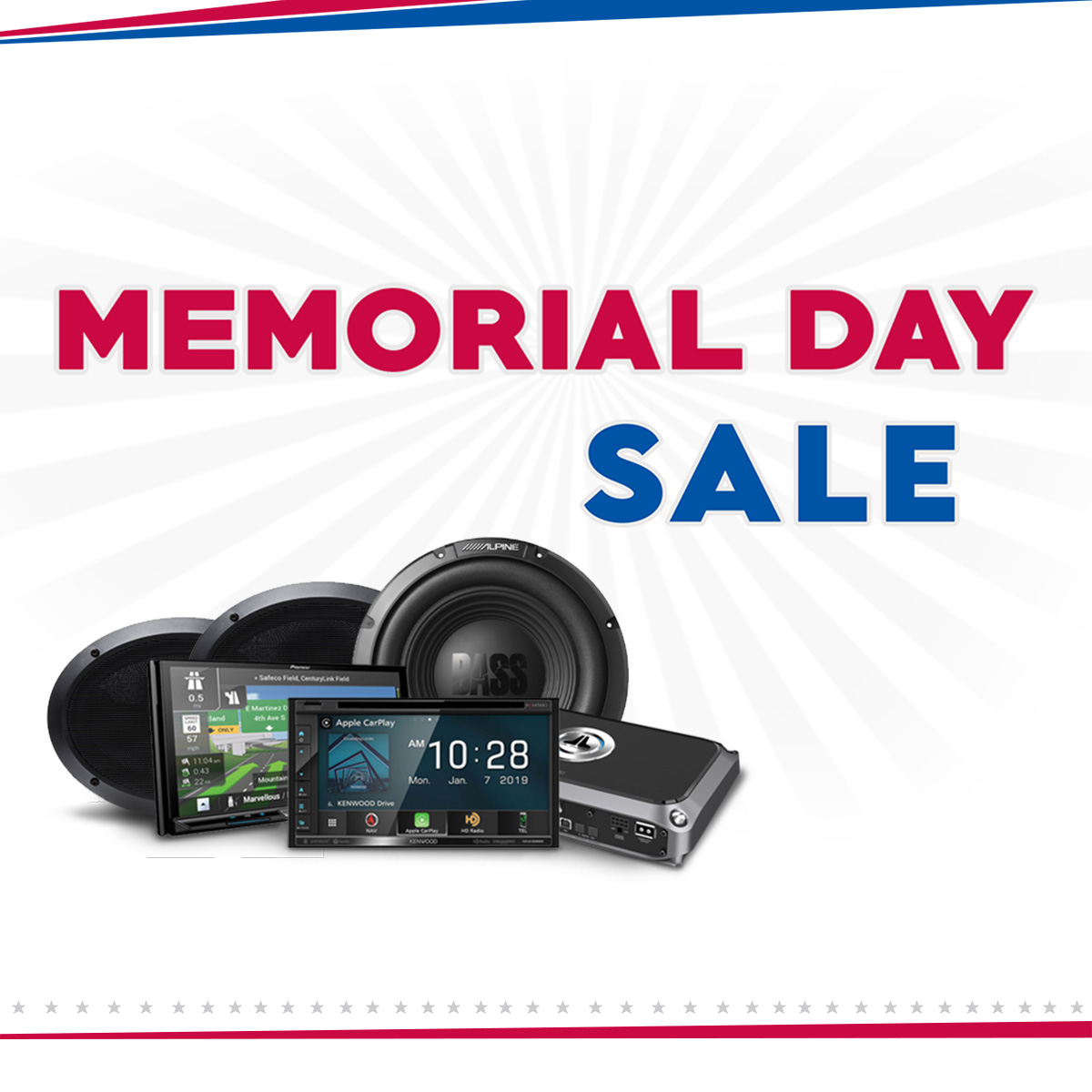 DriveInAuto's tweet image. The Memorial Day Sale is starting NOW, and it's the perfect time to upgrade your ride!

-$30 off of Window Tint
-Buy one pair of speakers, get one pair 50% off
-Amps &amp;amp; Subs starting at just $199

Shop in store or online today! driveinautosound.com