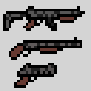 WilliamZarek's tweet photo. Urban camo guns
.
.
.
#pixel #pixelart #32bitart #32bit #8bitart #8bit #16bit #16bitart #gun #guns #shotgun #pistol #handgun #machinegun #assultrifle #weapon #aseprite #asepriteart #gameart #videogameweapons #urbancamo #weaponskins https://t.co/lCJlJUGfp2
