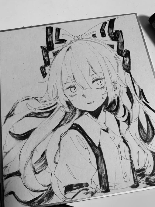 ミニ色紙に描いてみた 