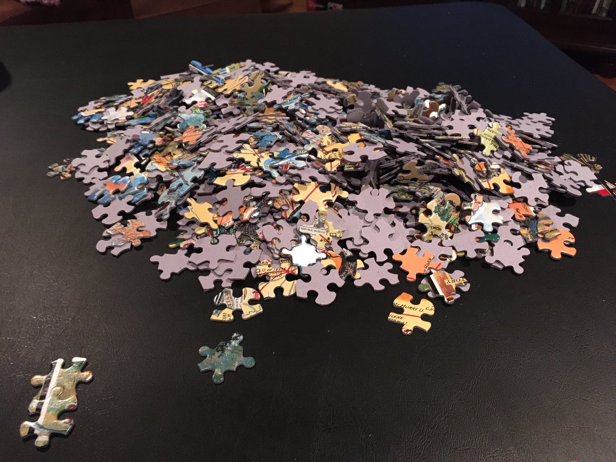 Mann4Edu's tweet photo. This is what @amann4edu & I do with a 🌧 #SaturdayMorning #TwoMules and a #puzzle https://t.co/GmCAUIi1V7