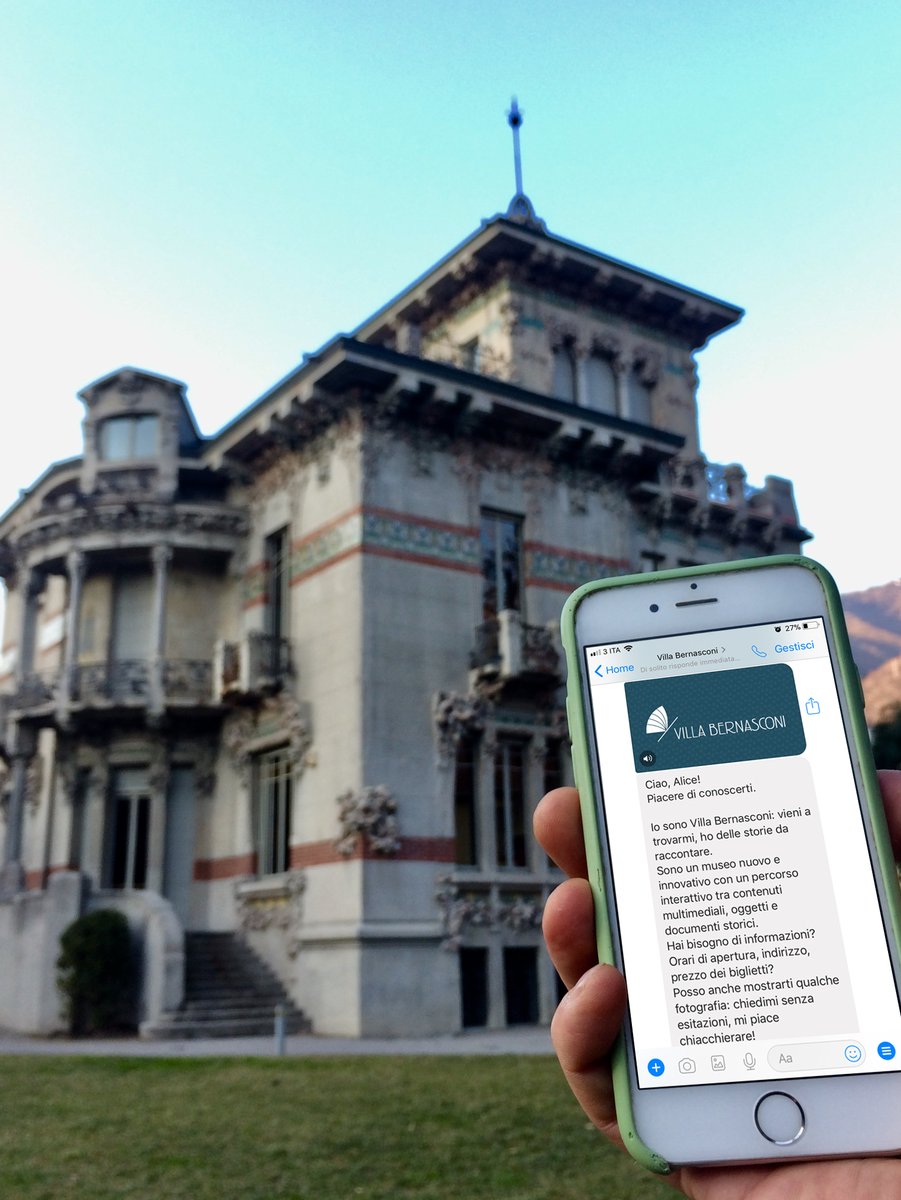 villabernasconi's tweet photo. #MuseumWeek #TecnologiaMW #lacasacheparla non sta mai zitta e può chattare a tutte le ore su #messenger. #villabernasconi #museichehannostoffa #museivispi @MuseumWeek @SOCIALnetbest @museum_forum @SoluzMuseali #museichiusimuseiaperti https://t.co/G8dw5ETJe9