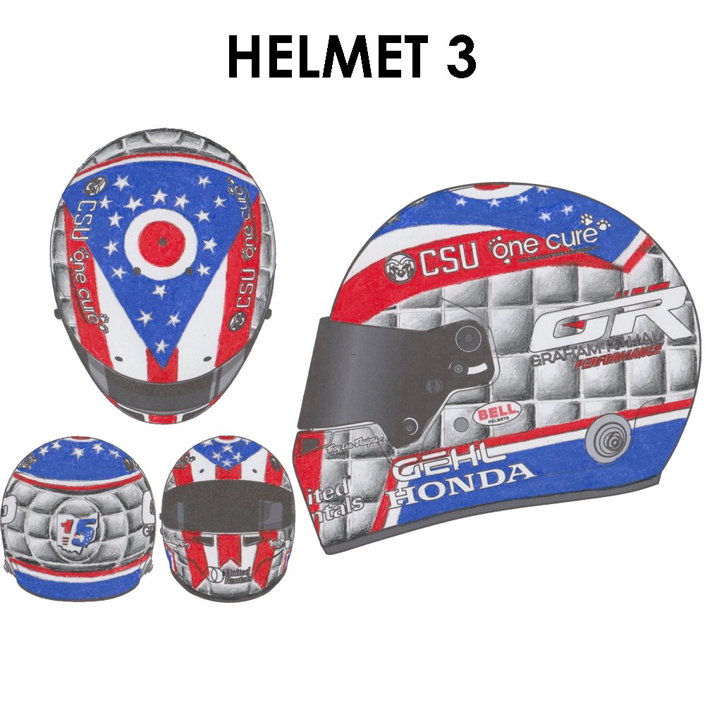 Should be qualifying for the #Indy500, but instead I'll give you the final two helmet designs to vote on. Which helmet should I wear at a race later this season? Vote at my next tweet