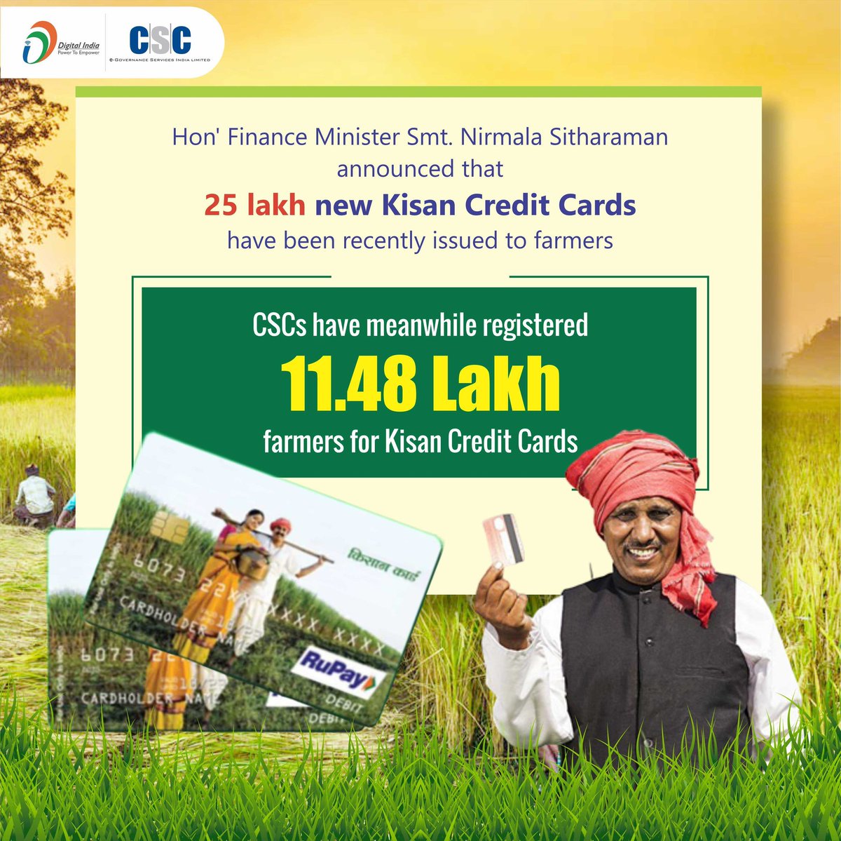 CardCsc's tweet image. #csckisan credit card CSC VLE KCC kar Sakenge
