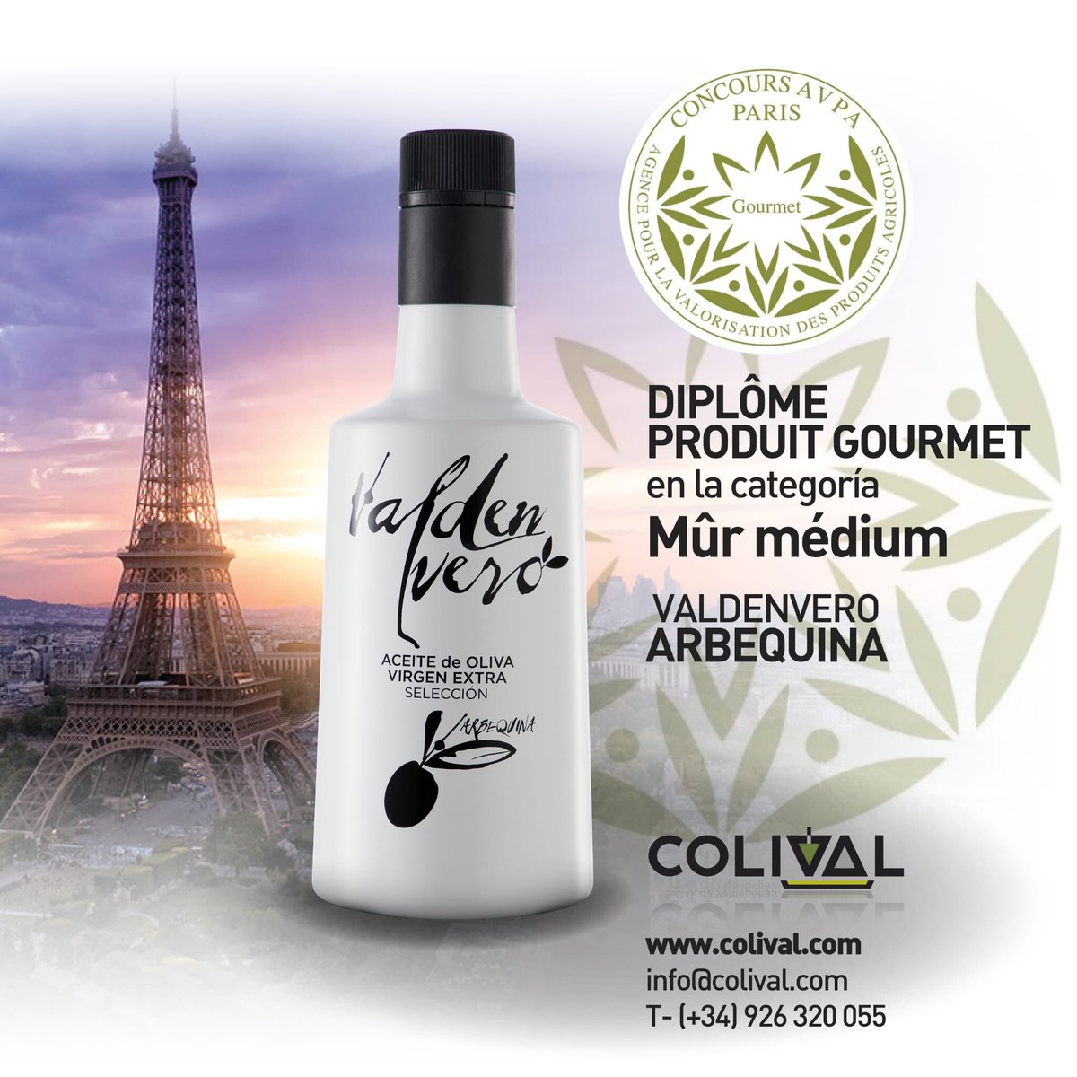 coopcolival's tweet photo. 📣Buenas noticias desde París, estamos premiados en el Concurso Internacional de Aceites de Oliva Virgen Extra del Mundo, organizado por la prestigiosa organización francesa A.V.P.A. (Agencia para la Promovion de los Productos Agrícolas). https://t.co/MAdv89jHGK