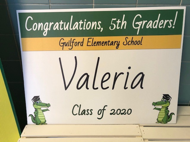 Thank you, Virginia Paving Company:  Robert McKeever and Jonathan Rivas-Velasquez for the signs for our 5th grade students!  Your generosity and kindness are so appreciated.  <a href="/GuilfordEle/">Guilford Elementary School</a>