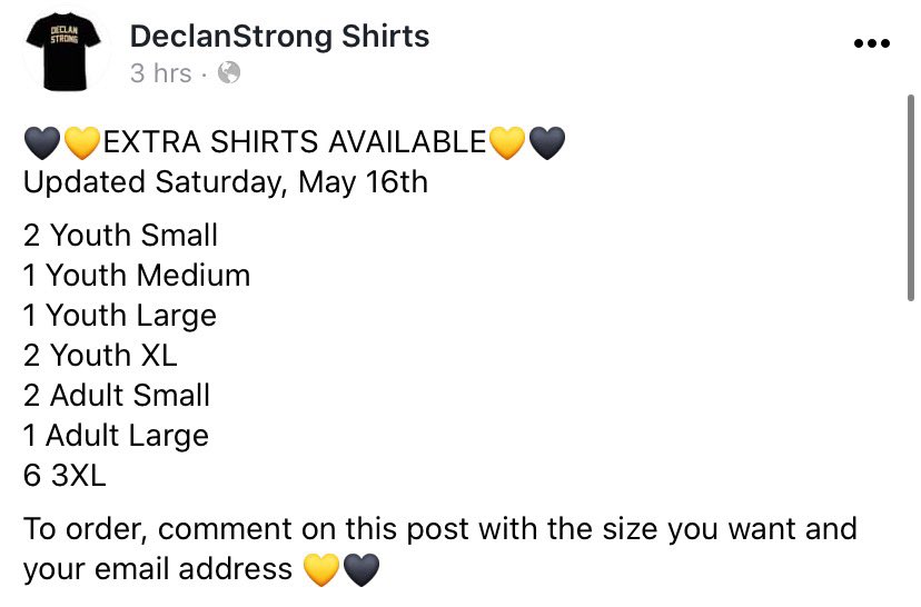 Several shirts left for you to order. Quick turnaround them as well so just let us know. Shipping available as well.