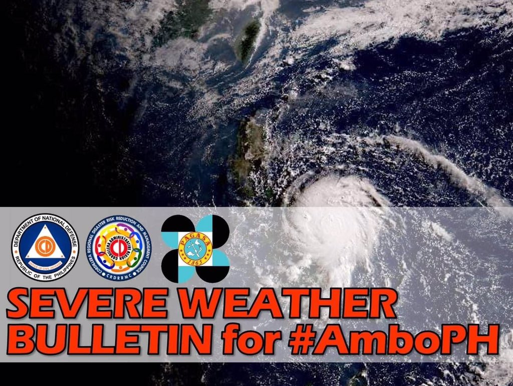 civildefenseCAR's tweet photo. SEVERE WEATHER BULLETIN
Issued at 11:00 PM, 16 May 2020

#AmBoPH weakens into a Tropical Depression while over the Luzon Strait. https://t.co/Y4gb759MkZ