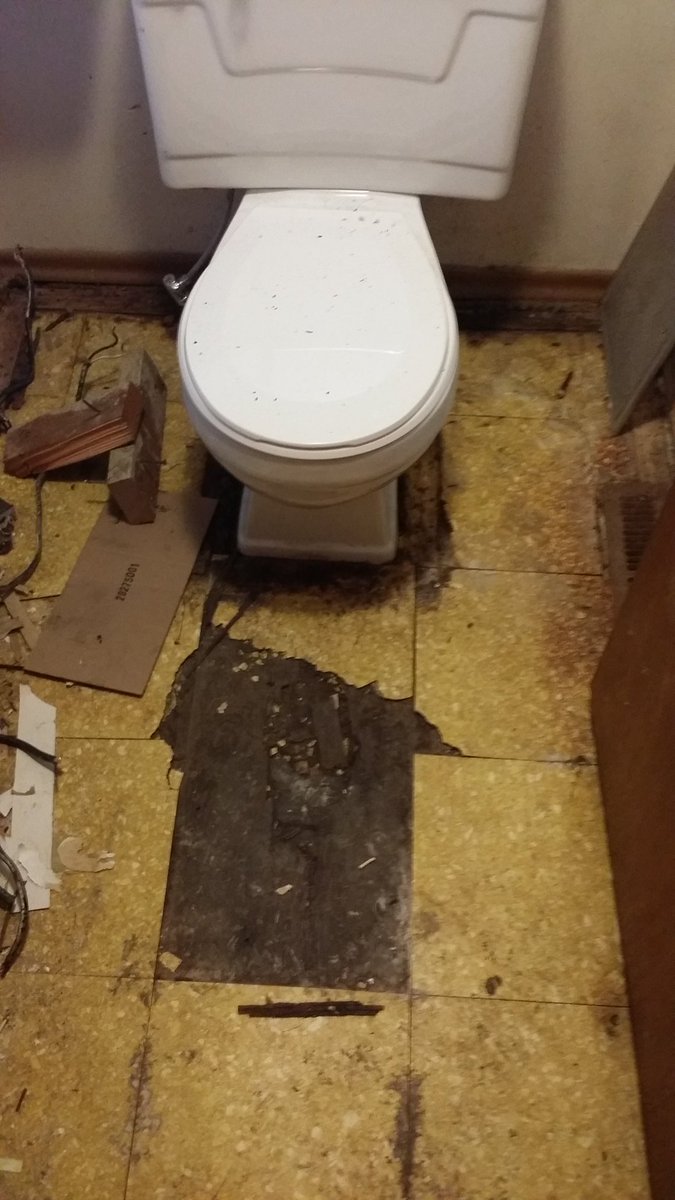 So as mentioned yesterday it is bathroom remodel time!Sadly this is not a choice but is forced by the fact the commode (from1967) began leaking. Also there was no flange connecting the commode to the pipe!*yes it really was this awful at the start.