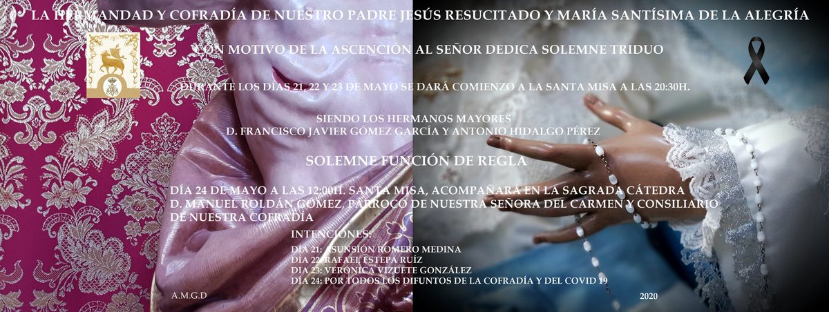 hycresucitado's tweet photo. Cultos en honor a Nuestro Padre Jesús Resucitado y María Santísima de la Alegría https://t.co/FxPvxmb1yc