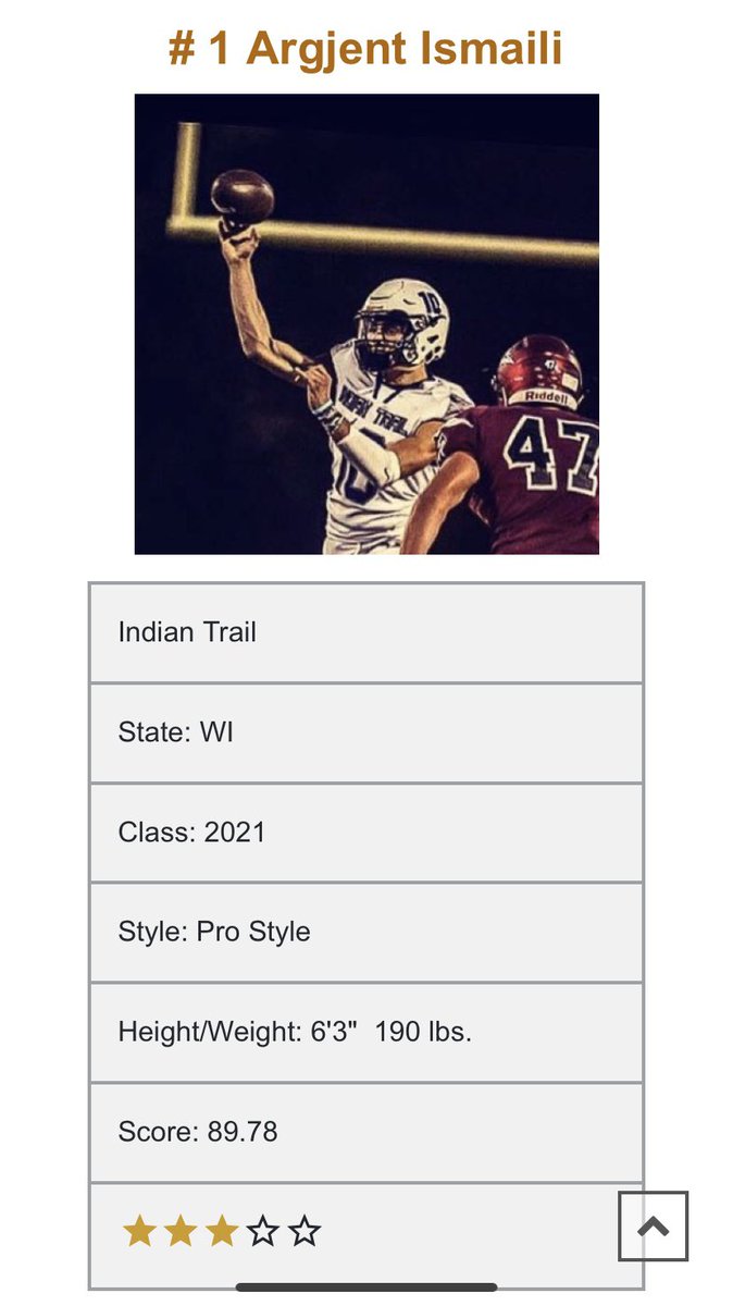 RjIsmaili's tweet photo. Ranked Number ONE Overall QB in Wisconsin @QBHitList https://t.co/4XnWsif0sA
