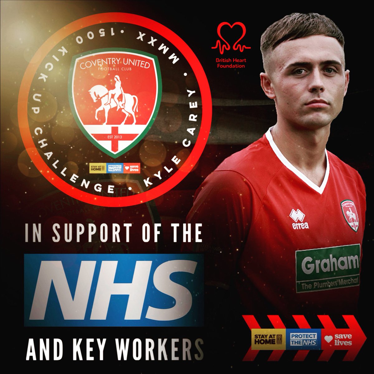 CovUnited's tweet photo. 1500 KICK UP CHALLENGE
Tomorrow Kyle Carey will be looking to further his support to the NHS and key workers by improving on his last kick up challenge from 1000 two weeks ago to an incredible 1500.
#OneClub 🔴🟢
#KickUpChallenge
Coventry Observer https://t.co/pfqReYMbEb