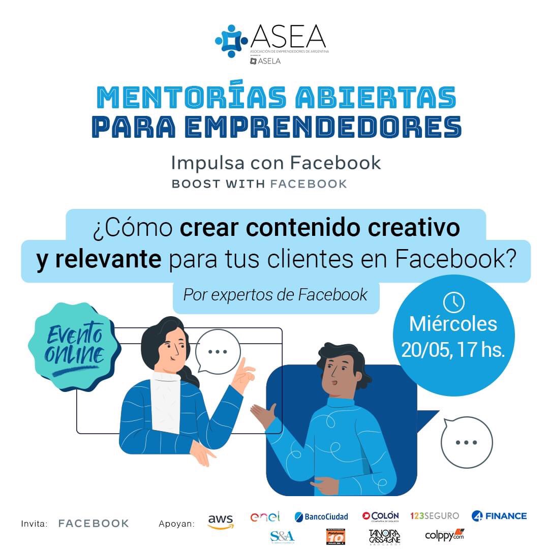 LucasOttolini's tweet image. ¿CÓMO CREAR CONTENIDO CREATIVO Y RELEVANTE PARA TUS CLIENTES EN FACEBOOK? 

mentoría online para emprendedores, de la mano de expertos de Facebook 

🔹 ¿Cuándo? Miércoles 20/05 
🔹 Inscripciones: bit.ly/35tdmMH