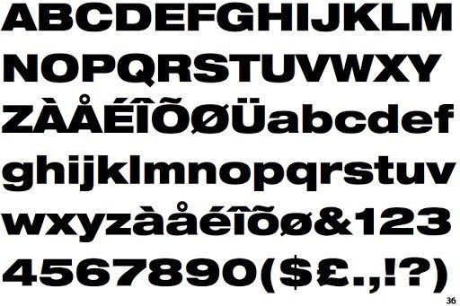 helvetica neue black extended: used by wanna be cool artists and brands, but have zero actual taste for extended type