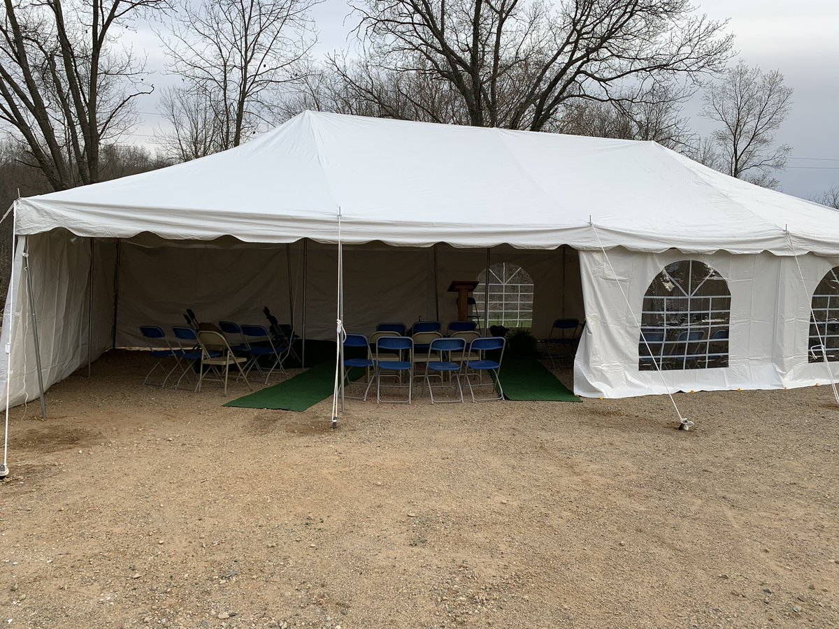 NWPetePetersen's tweet photo. I sure am looking forward to being with God’s people in Church tomorrow! This will be our third Sunday under the tent! #TabernacleDays! Let folks know, not only is Walmart, Wendy’s and the golf course open, SO IS THE CHURCH! #TheChurchIsAliveAndWell! ￼ https://t.co/Fkz3R5y9HA
