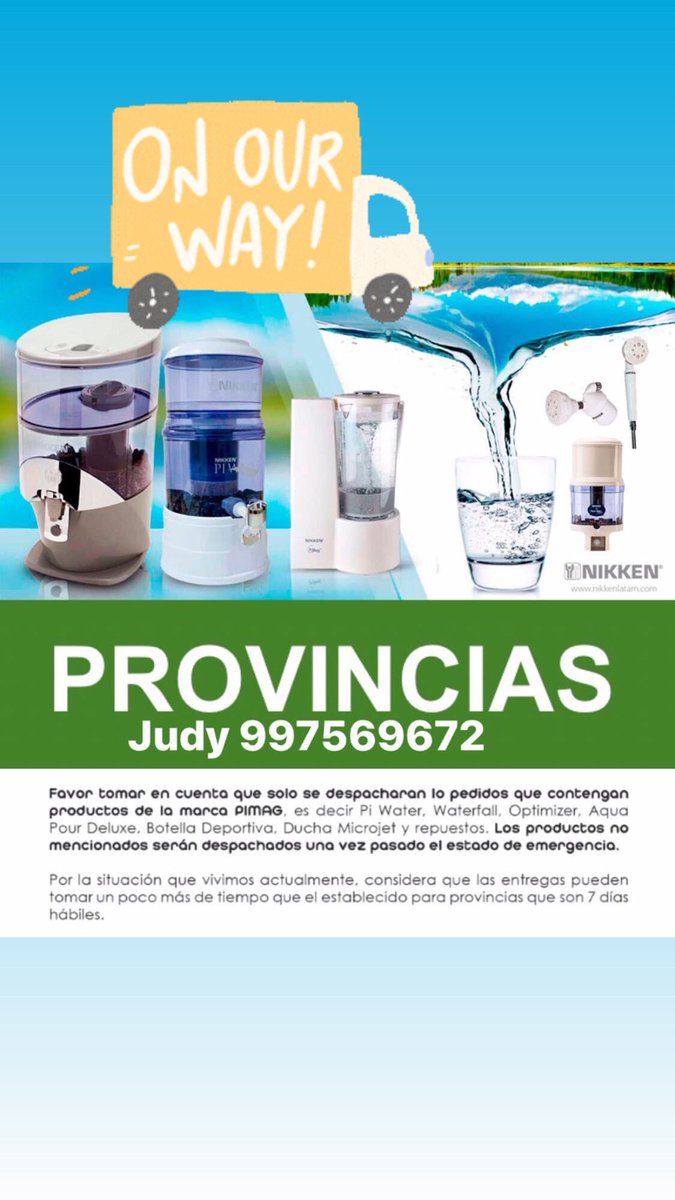 JMiloslavic's tweet photo. 🎉🎉Reiniciamos reparto 🚚 a #Provincias💪📣 llevamos toda la línea de #agua #Pimag de #Nikken💦💦💦
#Trujillo #Chiclayo #Piura #Arequipa #Cusco #Cajamarca #Puno #Abancay y #Huaraz #Perú
🚚📦
#Delivery #gratis
Compra #online
💳🛒👇🏻
https://t.co/a80mlWN32Z https://t.co/zAaFdOVnOX