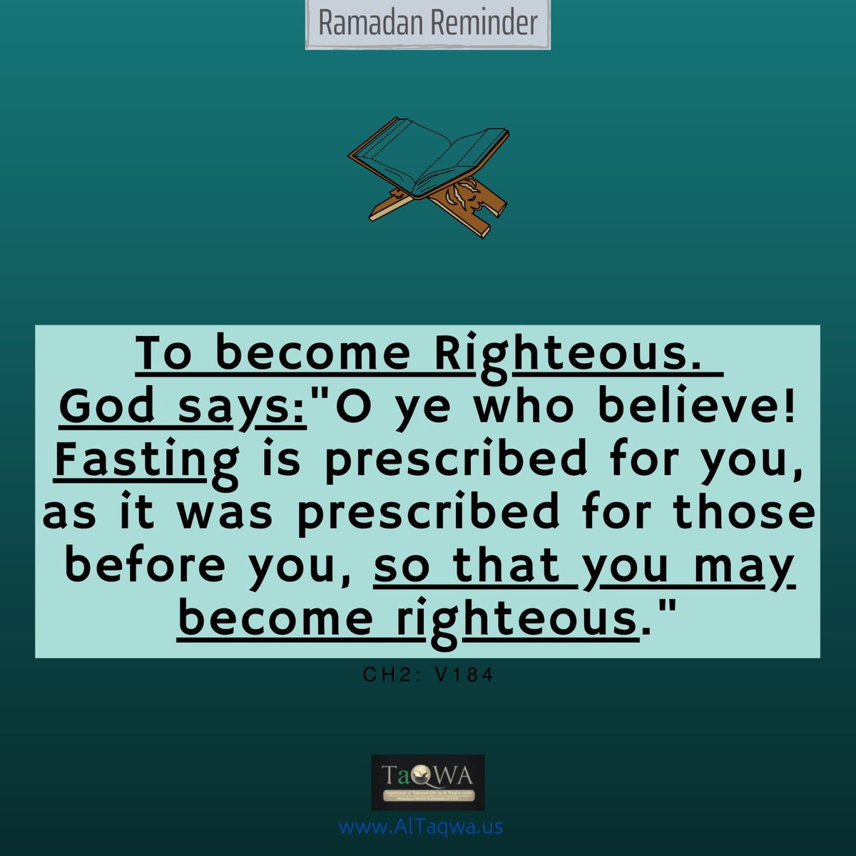 What is the end goal of #Ramadan?