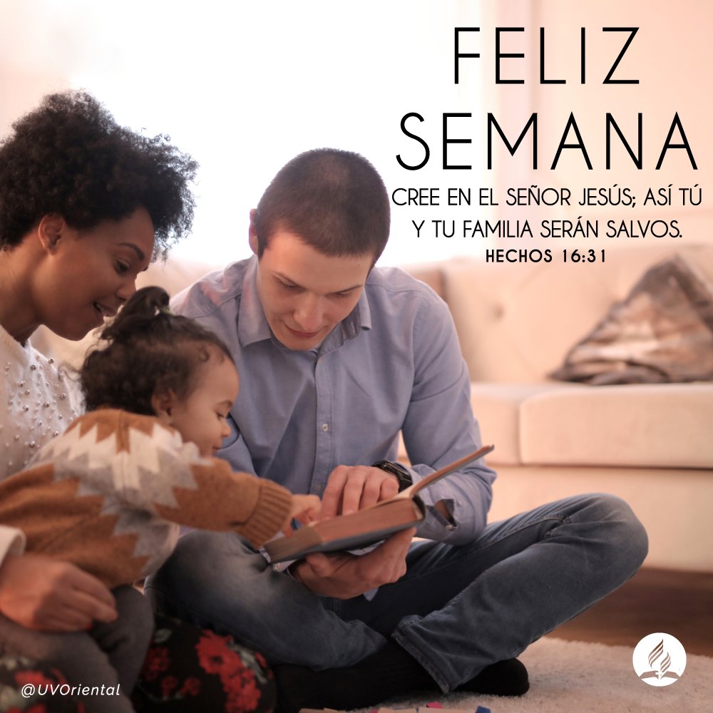 UVOriental's tweet photo. 🥳😇Damos la bienvenida a una gran semana con Jesús. Nos vemos en tan sólo ☝️ hora para dar inicio al ciclo de temas #FamiliasConEsperanza por https://t.co/D0jNKxyP6C y https://t.co/Ulqw2cHADe 

#FelizSemana
#UVOriental https://t.co/0QlGdseJv8
