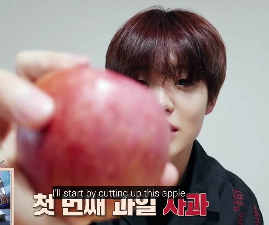 when feeling sick, jihoon will be there to slice some fruits for you