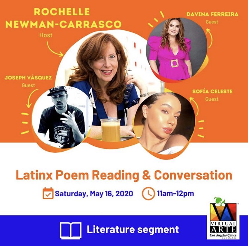 latinxfw's tweet photo. First today on the @VirtualArteFest event by @latimesespanol is this amazing poetry segment! ❤️ starting in just 30min 📖 #virtualartefestival 

Join this link to watch live on the Facebook https://t.co/dkC7vaopDA https://t.co/6TYvbR5O4l