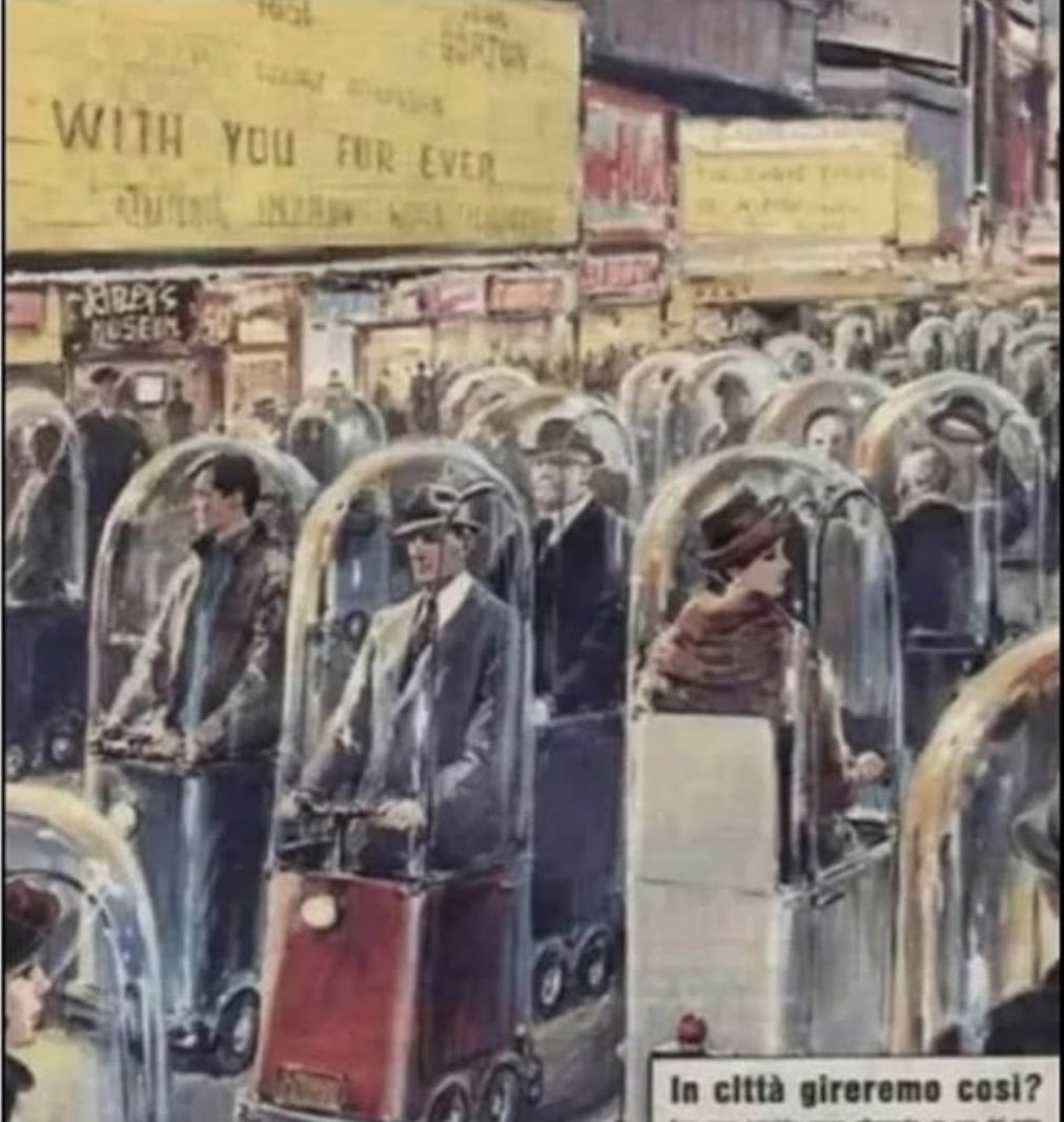 vivekagnihotri's tweet photo. Scary! 

1962 illustration from an Italian magazine about what life could be in 2022. 

Creative people always knew it but nobody was listening. 

Archive Photo via - sciencefacts. https://t.co/OwEhBP42BC