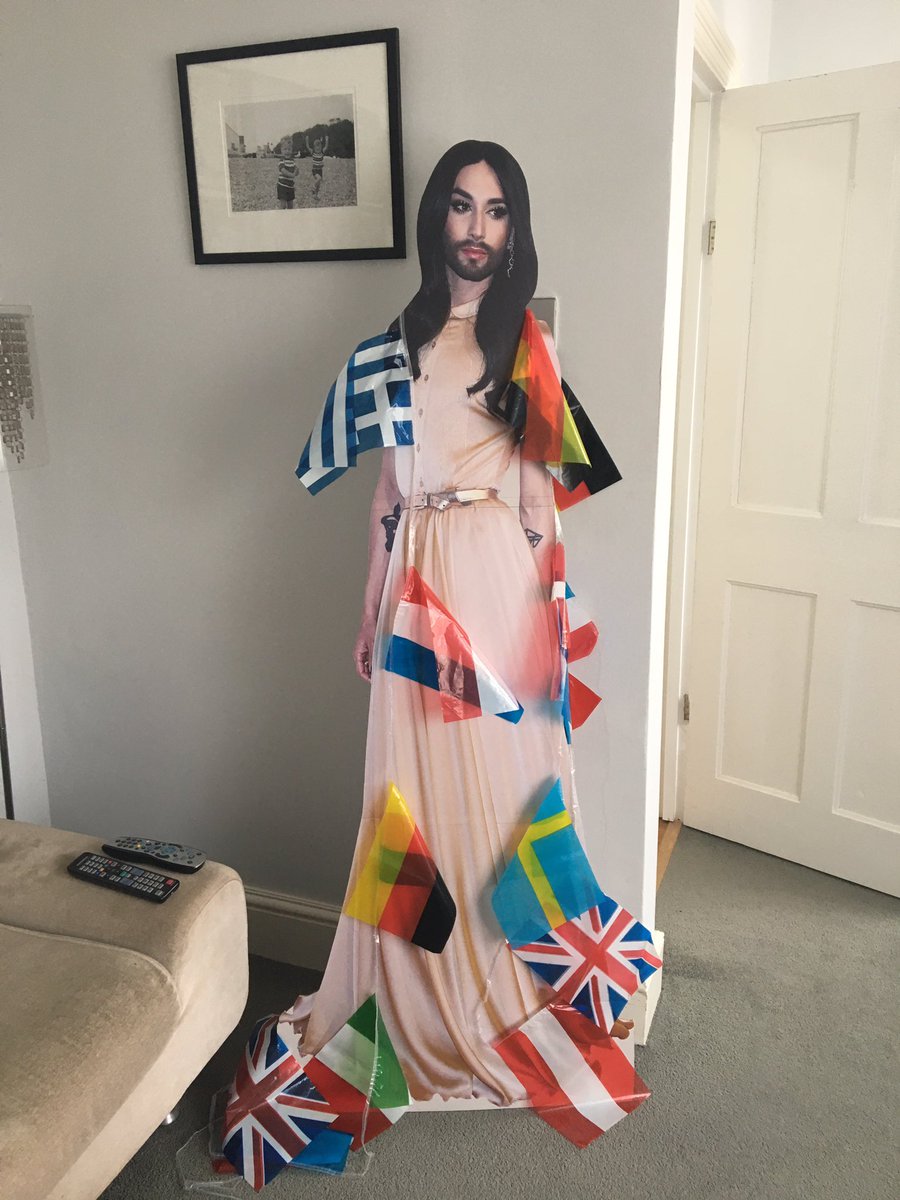 RooParkin's tweet photo. Party time (sort of) with Conchita. #eurovision #beardedbeauty #lockdownglam https://t.co/pfRqg7kd1Q