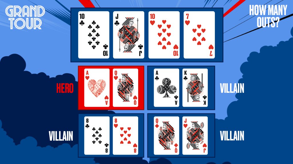 PokerStars's tweet photo. Our hero needs to hit.
Answer with [Stars ID] &amp; #GrandTour by 23:59 ET. 
Over $150 of tickets to be won.

Please play responsibly. https://t.co/imqgPJauUH