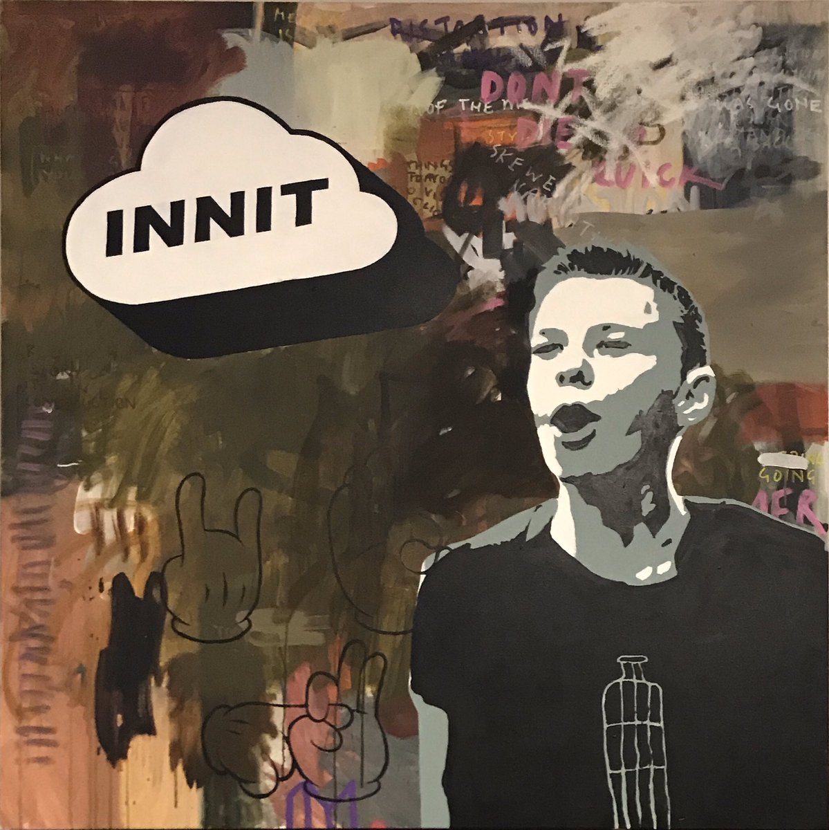 hersoid's tweet photo. From the archive... mixed media on canvas 120x120cm - part of a diptych commission for my patron #oilpainting #urbanart #contemporarypainting #contemporarypainters #artcollector #artcurator #slang #innit #paintings #newpainting #streetstyle #graffstyle #graff https://t.co/NRaNIie9TA