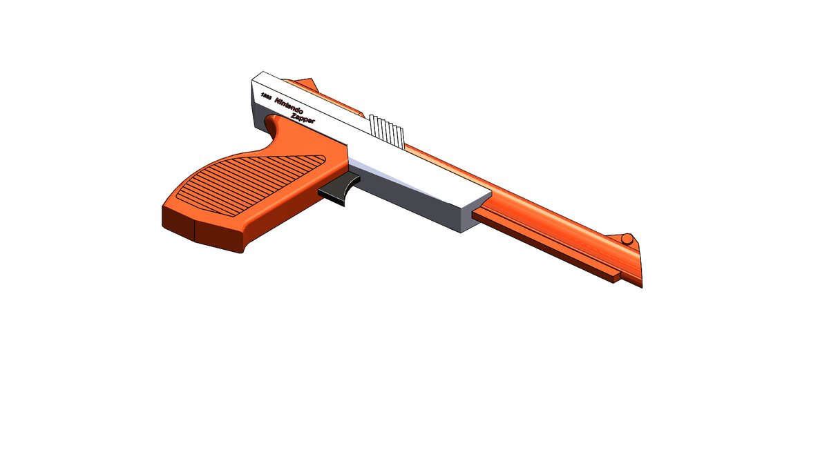 VGMVGM2's tweet photo. Alright, here's the Zapper, done in Solidworks. #Retro #RETROGAMING #retrogamecontroller #NES https://t.co/gtzpPE6ab5