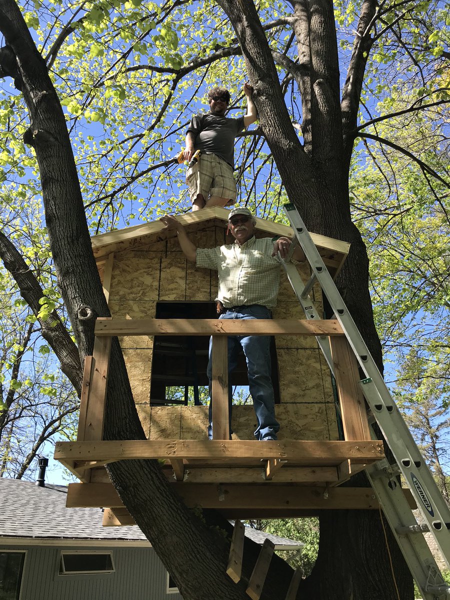 acgoodyear's tweet image. My #PandemicProject is nearing completion.  Slats on the balcony, army green paint, zip line to the woods and a pirate flag are next.