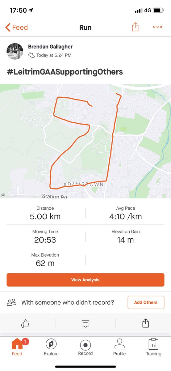 Brengall15's tweet photo. @leitrimGaa 5k Run done, happy to help raise funds for two great causes, supporting by running the roads in Lucan, any support greatly appreciated #LeitrimGAASupportingOthers    https://t.co/pqDFHI7p5f https://t.co/yDsOBXDY0V