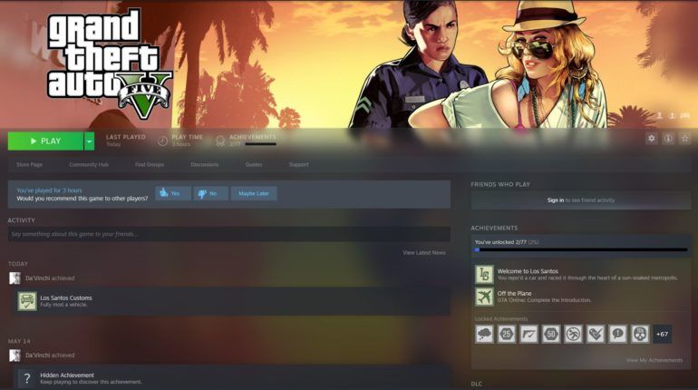 Grand Theft Auto V no Steam