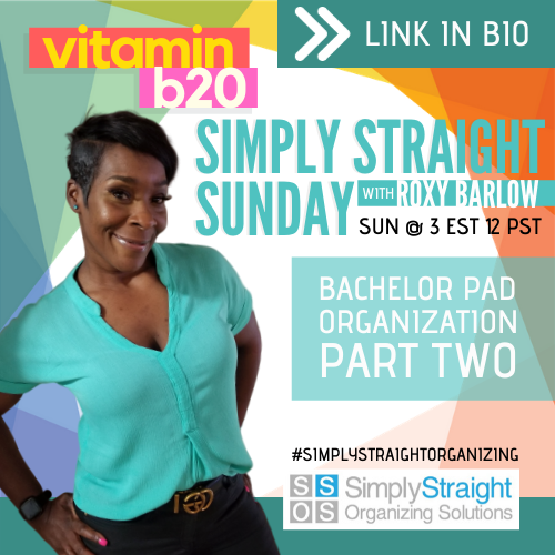 B20Vitamin's tweet photo. Join VitaminB20 with Roxy Barlow of Simply Straight Organizing Solutions for Bachelor Dad Gets Organized!
.
Register now! https://t.co/hZx1q1s78t #vitaminb20
.
#simplystraightorganizingsolutions #roxybarlow #getorganizednow #BachelorPad #HamptonAlumni #HBCU #WomeninBusiness https://t.co/qfkbchvGy3