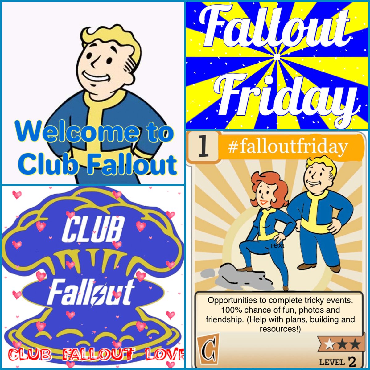 #ClubFallout had an awesome #FalloutFriday!
Lots of new faces! Lots of events! Lots of laughs!

If you like good people and love #Fallout76 our community is the place for you! 
All Consoles All Welcome.

No gimmicks, just Fallout. discord.gg/dCC7xwt
Stay Awesome Appalachia.