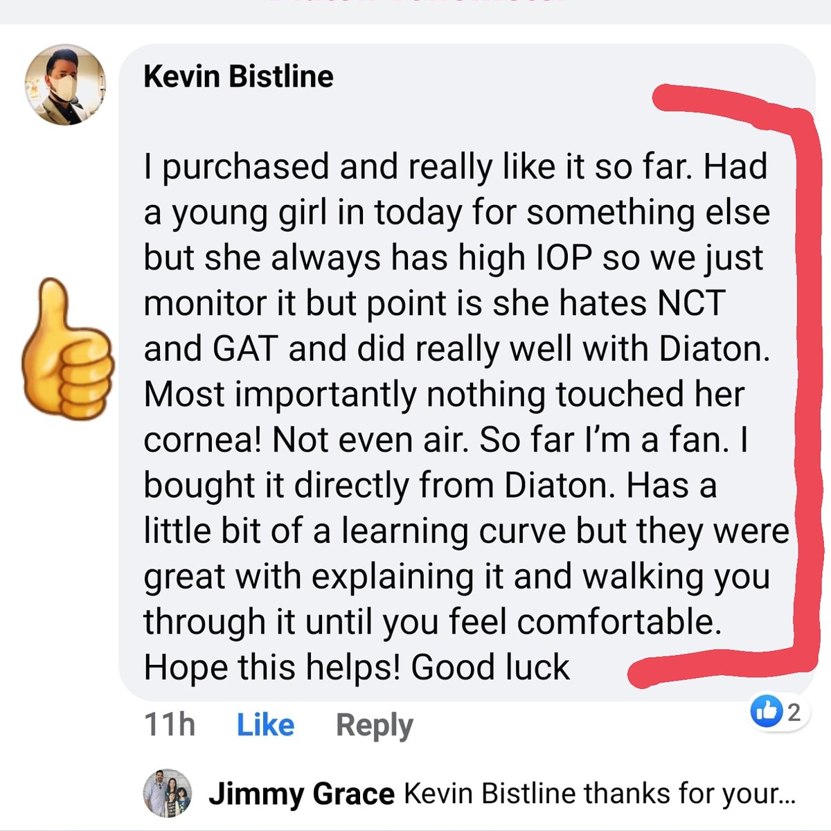 TONOMETER's tweet photo. Dr. Kevin Bistline sharing his & his patients experience with #Diaton via Eyelid Tonometer.
Thank you!
More at https://t.co/LGm9aYOiWo
#optometry #optometrists #eyecare #glaucoma #vision #transpalpebral #transscleral #tonometer #tonometry #IOP #SafeTonometry #safetonometer https://t.co/A9u5xhbJto