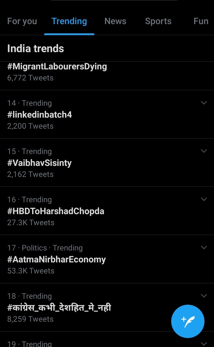 Shivja1's tweet photo. So trending on 16th.
Good going Hcians. 
#HBDToHarshadChopda https://t.co/w8nCA88HhJ