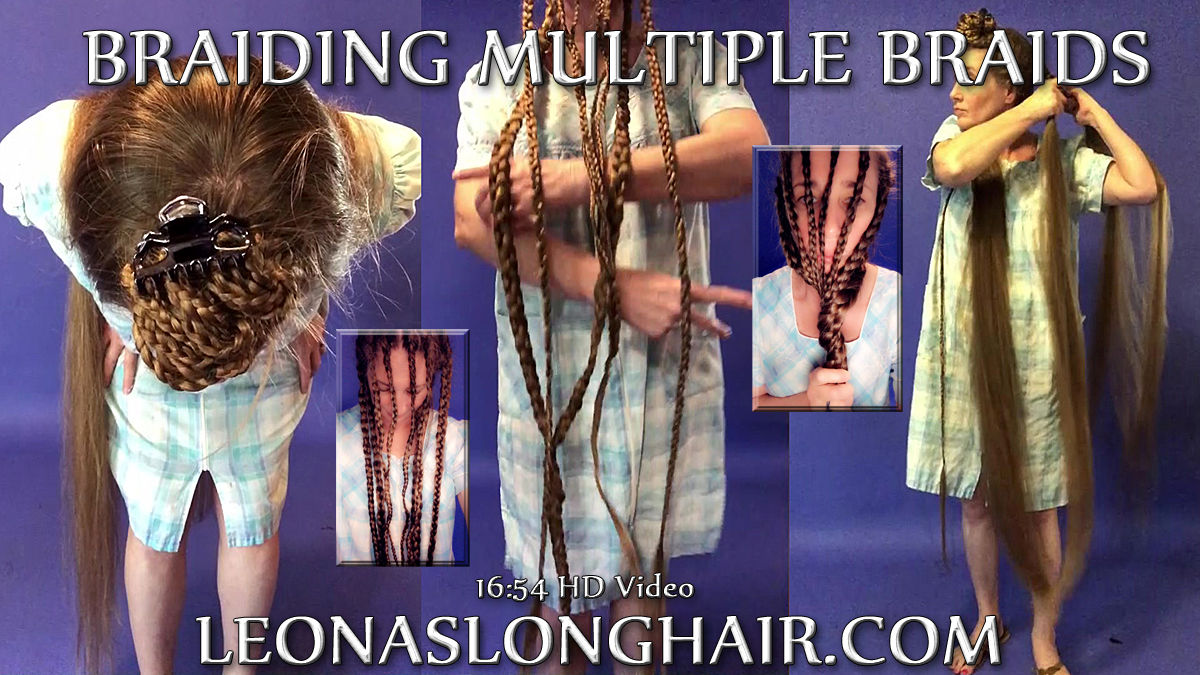 LeonaLongHair's tweet photo. #braiding my #hair into 8 #braids in prep for the hippie shoot I want to do. My #longhair was #shampooed earlier in the day; it's nearly dry which makes it perfect to #braid. I left them in for 2 days. Small preview of results at end of video.  https://t.co/2etjwynmBl https://t.co/SfLGO1VKDB