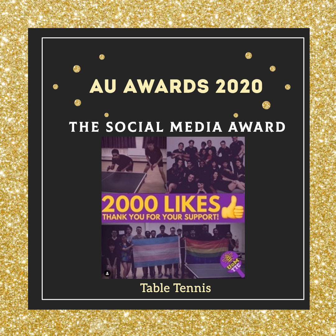 Table tennis have won the social media award! Their custom graphics, engaging posts and massive increase in engagement made them stand out from the crowd – go check them out✨