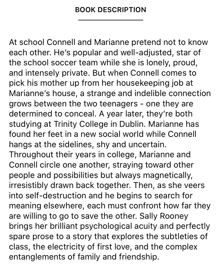 normal people by sally rooney- this is getting a lot of praise in the media rn and it’s well deserved - i loved the discussion of the whole class system- rly loved the love story actually- it was fun to read adult romance for once cause i usually read ya!!