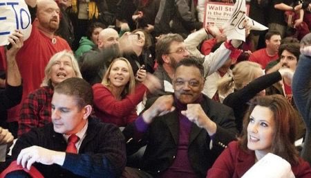 samditzhazy's tweet photo. Dec 11th 2012.
@GovWhitmer led a riot at the Michigan Capital with Jesse Jackson over Right to Work legislation.
Her and her colleagues said: “there will be blood”.
State Police had to bring out tear gas to re-secure the Senate building.
RECALL WHITMER https://t.co/RPAtMJwphE