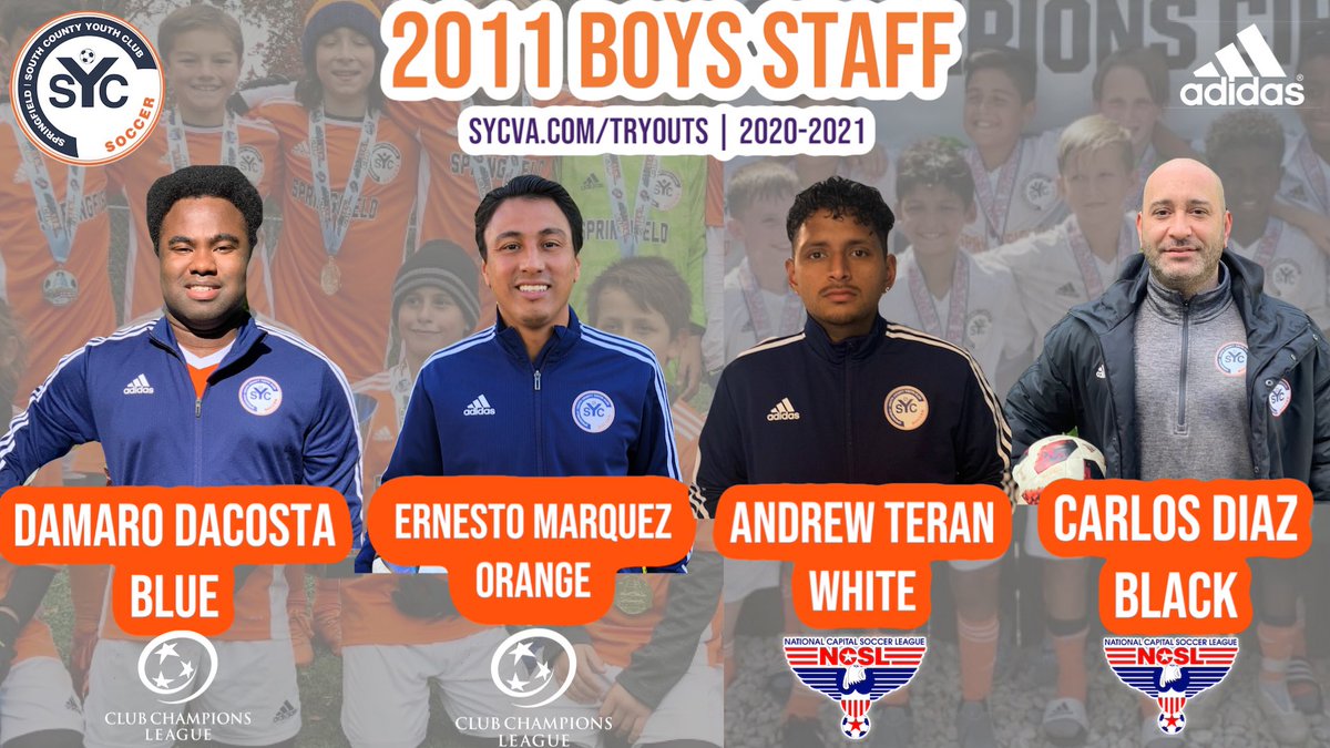 SYCSoccer's tweet photo. 🚨We are EXCITED to announce our 2️⃣0️⃣1️⃣1️⃣ Boys Coaching Staff for 2020-2021!  🟠🔵

📲 2020-2021 Tryouts Page for more Info:
https://t.co/xvnBoPftO3

#SYCSoccer #WeAreSpringfield 🟠🔵 https://t.co/CYwxq4lFEa