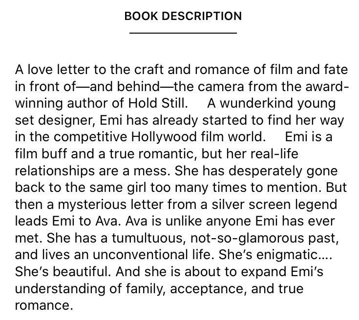 everything leads to you by nina lacour - i’ve never seen a book where the main character was a set designer and i can’t stop thinking about how cool that was- this love story is so mf soft i love these girls with my entire heart- nina lacour giving us a great wlw story