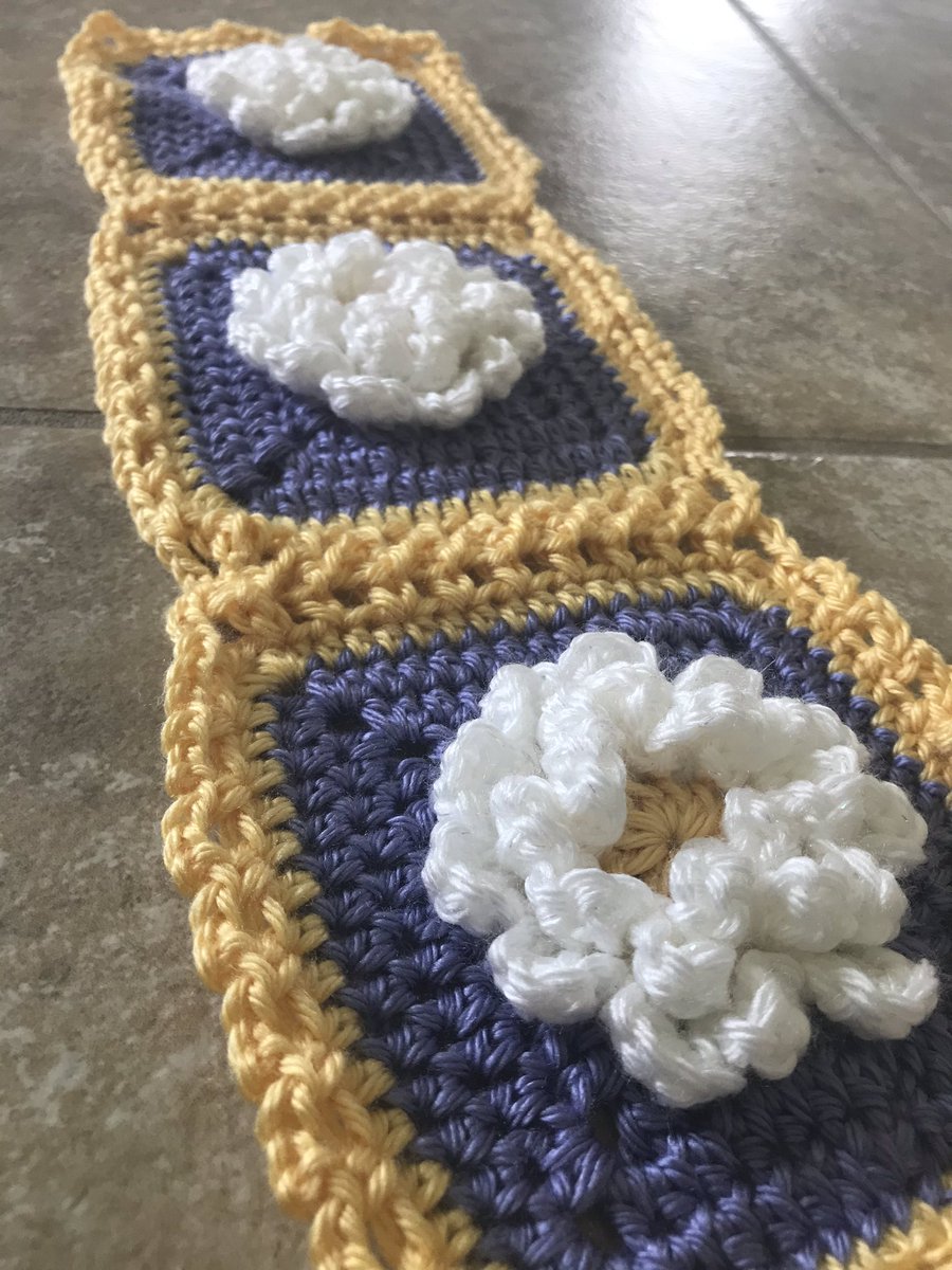LilMotherHooker's tweet photo. I call this scarf “Sunnyside-Up” #crochet #caron #yarn #simplysoft https://t.co/dA0H5X4nMQ