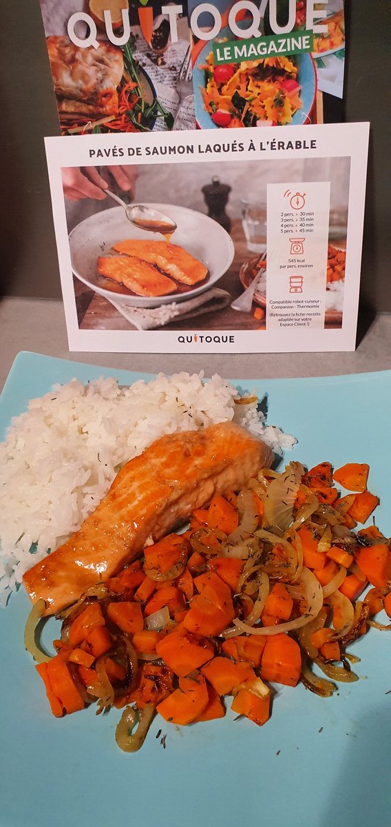 Anthony_Bateman's tweet photo. Pavé de saumon laqué à l'érable, riz et poêlé de carottes 🥕 👨🍳
20 € offerts sur votre 1er panier #Quitoque avec mon code Parrain ANTSERB https://t.co/AaG7CaQSM3 https://t.co/bU5otiDxK2