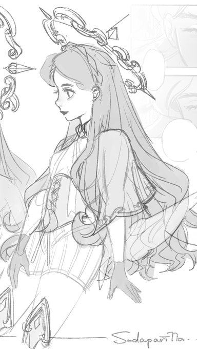 I dislike how I normally draw side profiles so I reference disney arts this time.

doodles of one of my angel oc. 