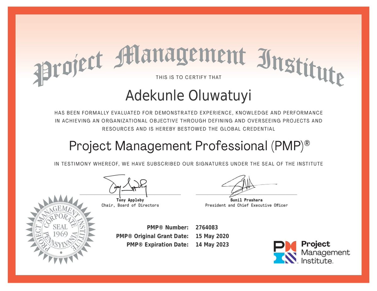 EducataLlc's tweet photo. Many congratulations to our alumni Mr. Adekunle, you achieved it, your hard work, and dedication pays you back.
Wish you all the best for your future endeavours.
#PMP #projectmanager #PMI #Certification 
https://t.co/1M9RUhLRmN https://t.co/sFirDmkrQ7