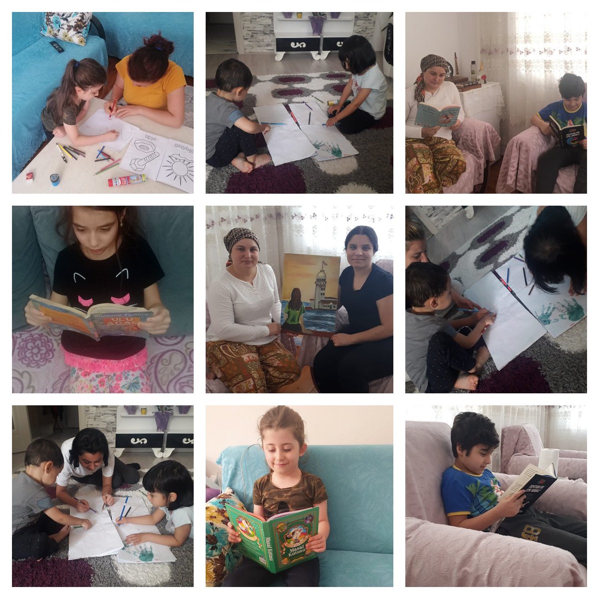 Bugün ailemizle vakit geçirip,zamanımızı verimli kullanmak adına ailece resim yapıyor ve kitap okuyoruz. 
#HayatEveSıgar